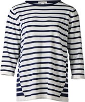 Dames trui offwhite/marine strepen | Maat M/L