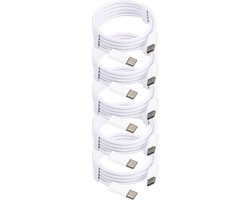MMOBIEL 5x USB - C naar USB - C Oplaad Kabel 2 meter Wit - voor Telefoon / Tablet / Laptop
