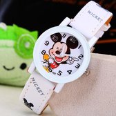 Kinderhorloge Mickey Mouse - Wit + GRATIS 1 batterij bijgeleverd