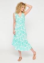 LOLALIZA Lange jurk met paisley print - Turquoise - Maat 48