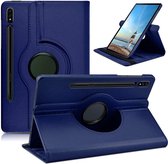 Samsung Tab S7  Hoesje - Draaibare Tab S7  Hoes Case Cover voor de Samsung Galaxy Tablet S7  2020 - 11 inch - Donker Blauw