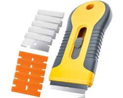 Glasschraper - Verfkrabber - Glaskrabber - Kookplaat Schraper - Verfschraper - Met 5 Metalen en 5 Plastic Mesjes
