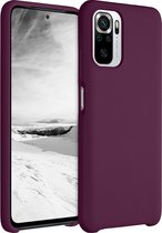 kwmobile telefoonhoesje voor Xiaomi Redmi Note 10 / Note 10S - Hoesje met siliconen coating - Smartphone case in bordeaux-violet