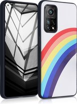 kwmobile Hoesje voor Xiaomi Mi 10T / Mi 10T Pro - Telefoonhoesje in meerkleurig / wit - Back cover van siliconen Regenboog design