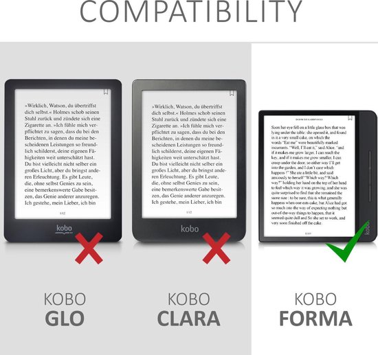 kwmobile e-reader hoesje geschikt voor Kobo Forma hoes - E reader flip case met magnetische sluiting - Ereader cover - Magnolia design in taupe / wit / donkergrijs van Merkloos — afbeelding 5