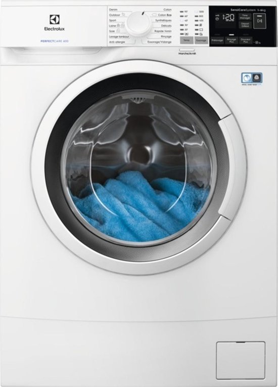 Wasmachine: Electrolux Wasmachine | Model EW6S1265SDU | Voorlader | 6 kg | 1200 rpm | SensiCare | Softness+ | Anti-allergie | Trommelreiniging, van het merk Electrolux