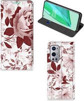 Étui pour téléphone portable OnePlus 9 Pro Bookcase Aquarelle Fleurs