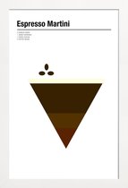 JUNIQE - Poster met houten lijst Espresso Martini - minimalistisch