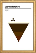 JUNIQE - Poster met houten lijst Espresso Martini - minimalistisch