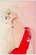 JUNIQE - Poster met kunststof lijst Atmosphere -13x18 /Ivoor & Rood