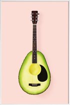 JUNIQE - Poster in kunststof lijst Avocado Guitar -40x60 /Bruin &