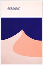 JUNIQE - Poster in kunststof lijst Dune du Pilat -30x45 /Blauw & Roze