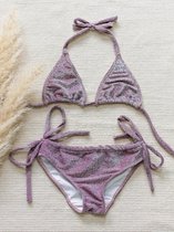 Meisjes zwemkleding - Meisjes bikini - Sparkling Pink - maat 122/128