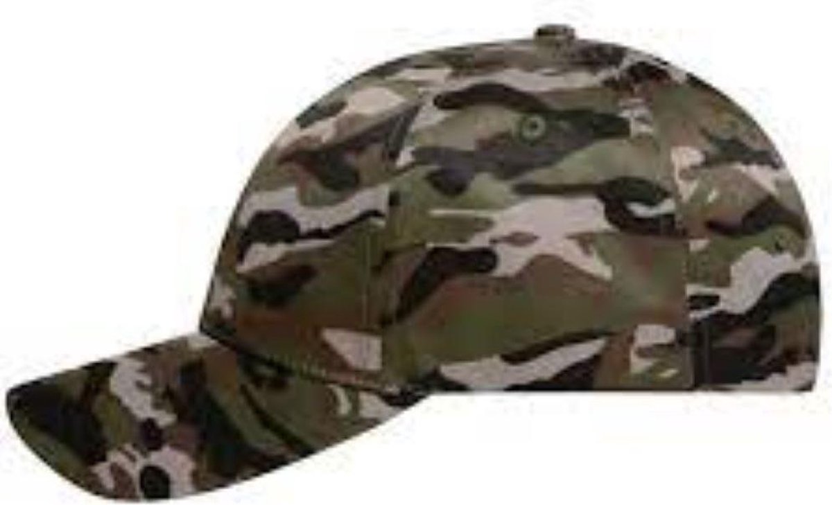 MYRTLE BEACH 6 PANEEL CAP - CAMOUFLAGE DESIGN - OLIJF/ZWART - ONE SIZE.