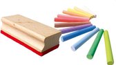SES krijtjes in 12 kleuren met bordenwisser