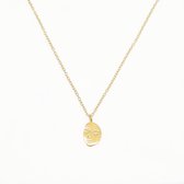 Gezicht Ketting – 14K Goud Verguld Sterling Zilver 925 – Gezichthanger Ketting – Dames – 45 cm