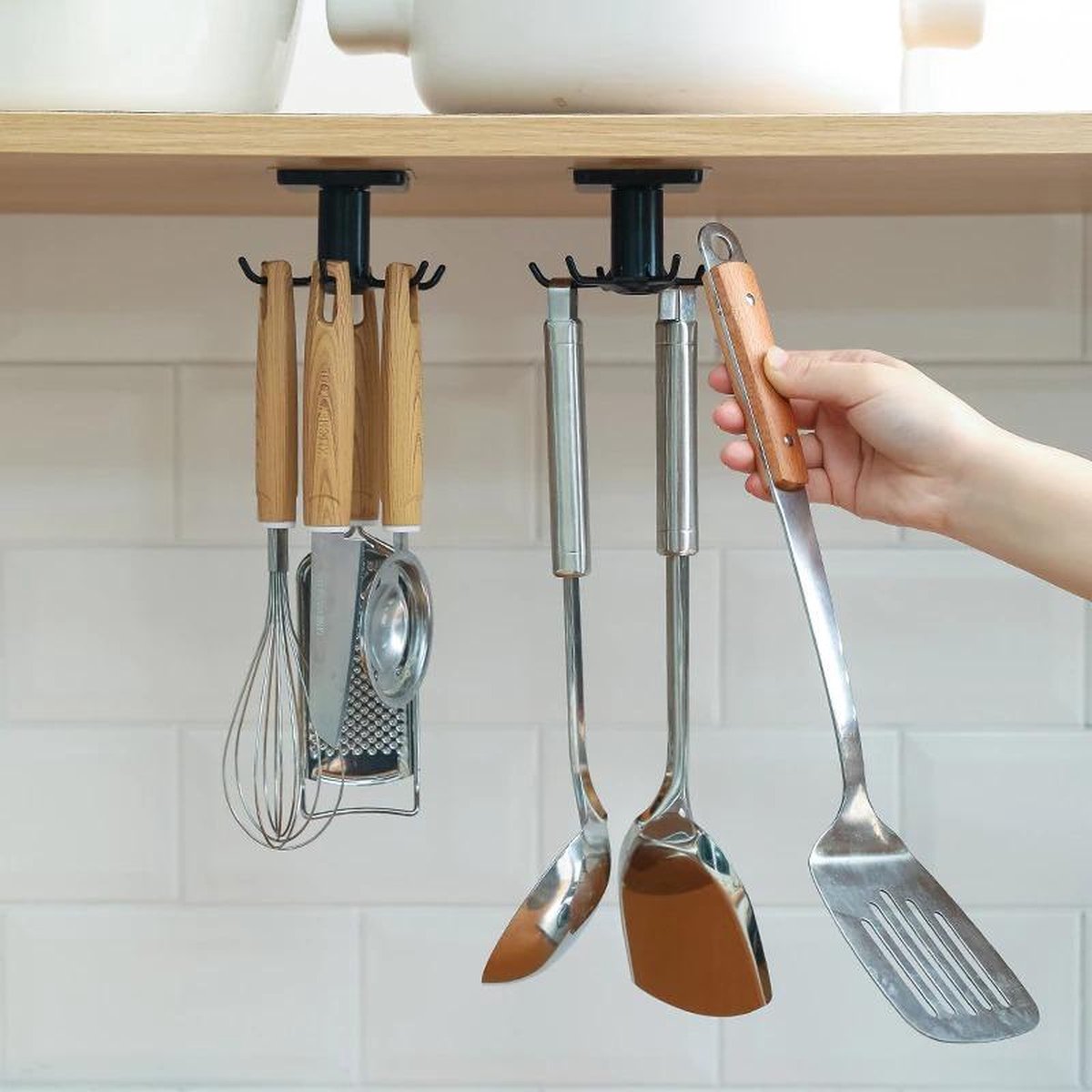 Roterende Haak Keuken Accessoires Opslag Badkamer Organizer Storage Rack Gedraaid Houder Wall Mounted Opknoping Haken