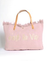 Canvas Strandtas C’est la Vie - Lila