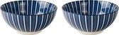 Gusta Out of the Blue - Schaal stripes - ø19,5cm -  set 2 stuks
