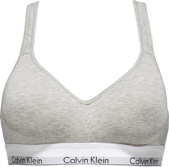 Calvin Klein Modern Bralette en coton avec bonnet - Gris - Taille L |  bol.com