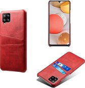 Samsung Galaxy A42 Telefoonhoesje | PU Leren Back Cover | Pasjeshouder | Rood