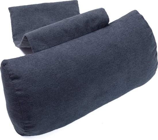 VCOMSOFT Hoofdsteunkussen, nekkussen, hoofdkussen voor fauteuil, voor bank, ligstoel, in de vorm van een bot (donkergrijs