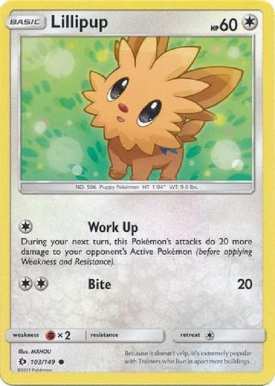 Afbeelding van het spel pokemonkaart - Lillipup - 103/149 - sun en moon