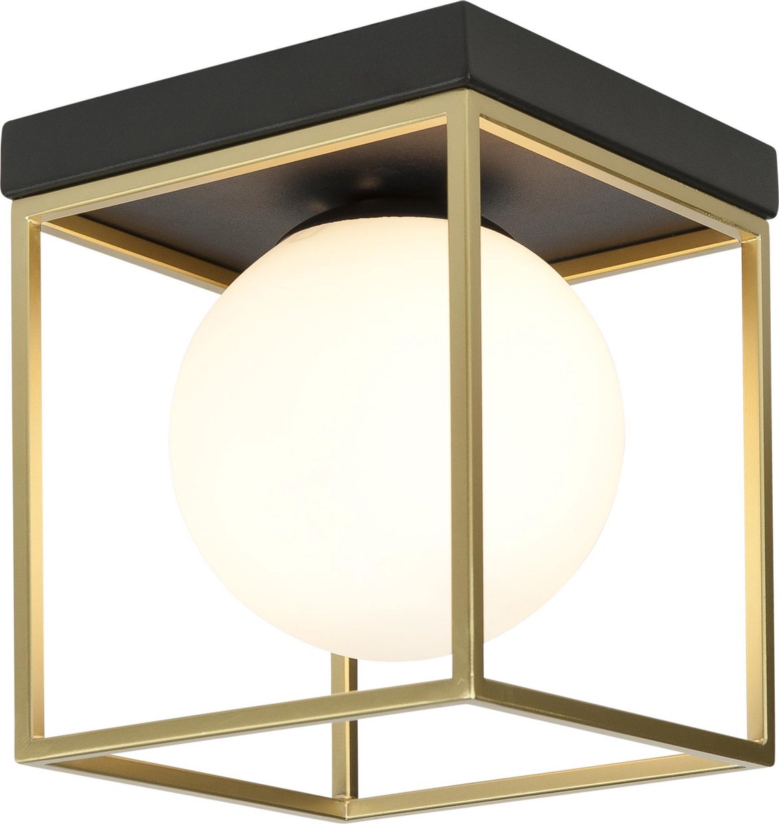 Highlight plafondlamp Sorrento 1 lichts zwart goud