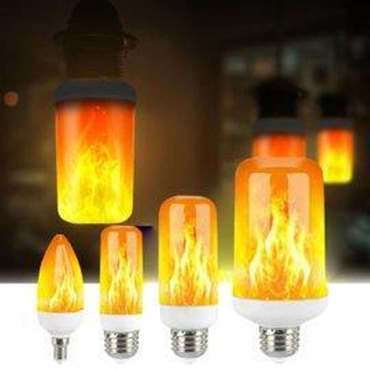 oorsprong Zwart Haalbaarheid Ledlamp met Vlameffect 4 standen - Vuurvlam Lamp -LED Flame Bulb - Fakkel  Lamp - Kaars... | bol.com