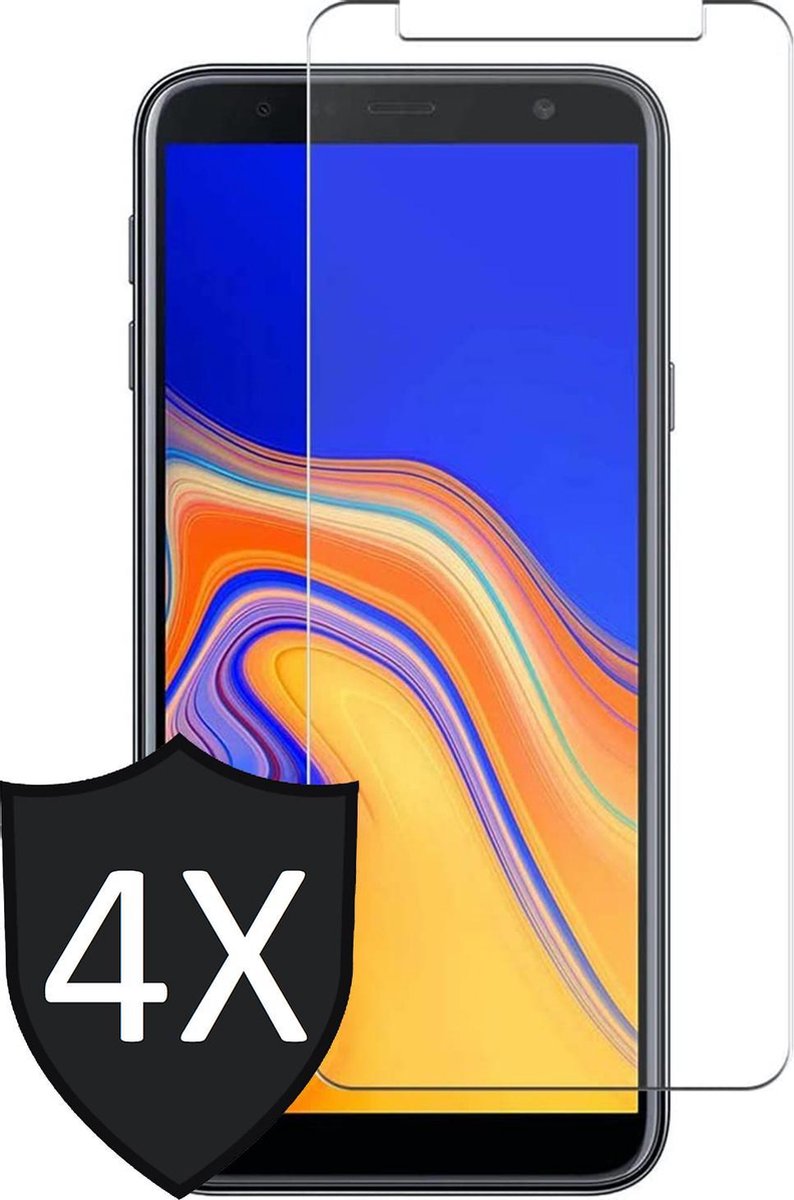 Screenprotector geschikt voor Samsung J4 Plus / J6 Plus - Screen Protector Glas - 4 Stuks