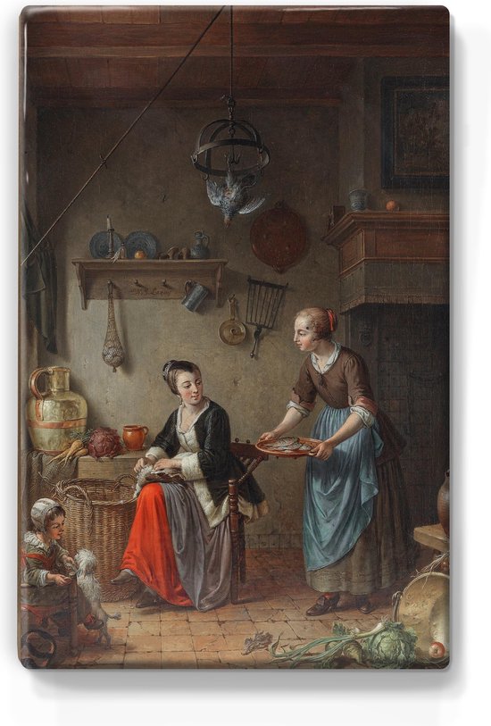 La cuisine - Laqueprint sur bois -19,5 x 30 cm - Peinture - Cadeau Uniek et original