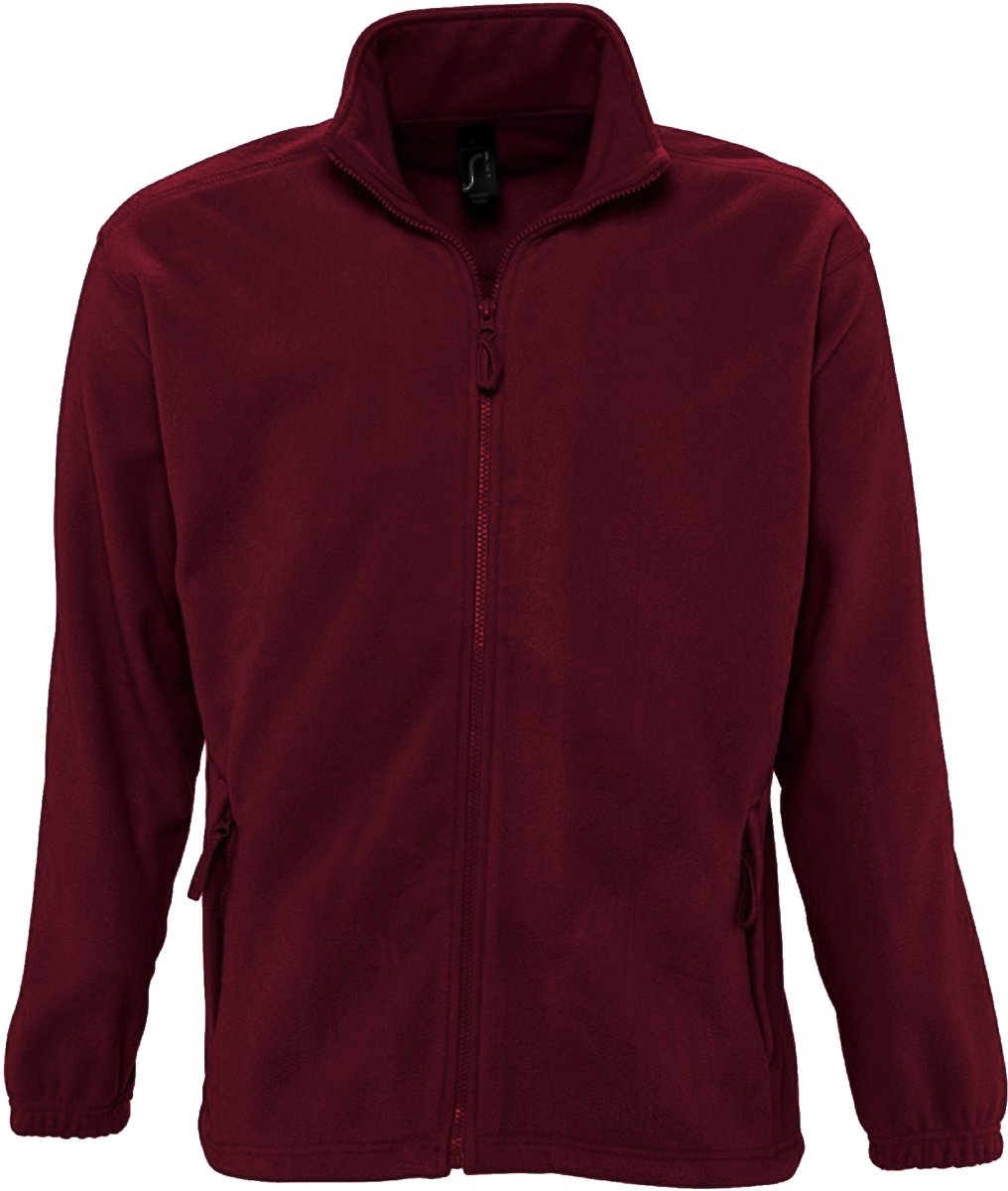 SOLS Heren North Full Zip Outdoor Fleece Jacket Bourgondië Bourgondie