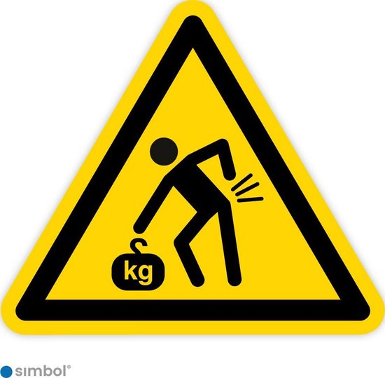 Foto: Simbol stickers zwaar heavy lifting duurzame kwaliteit formaat 5 x 5 x 5 cm 