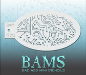 Bad Ass Stencil Nr. 1220 - BAM1220 - Schmink sjabloon - Bad Ass mini - Geschikt voor schmink en airbrush