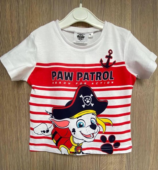 T-shirt Paw Patrol Nickelodeon prêt pour l'action. Taille 110 cm / 5 ans