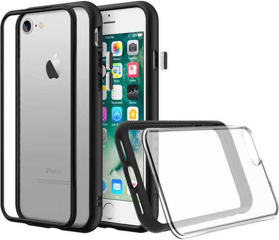 Rhinoshield MOD NX Hardcase voor de iPhone SE (2020) / 8 / 7 - Transparant / Zwart