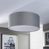 Lindby - plafondlamp - 3 lichts - stof, kunststof, metaal - H: 22.5 cm - E27 - zilvergrijs, wit, mat nikkel