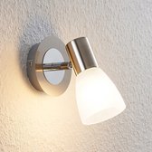 ELC - LED plafondlamp - 1licht - roestvrij staal, glas - H: 13.2 cm - E14 - chroom, gesatineerd nikkel, wit - Inclusief lichtbron