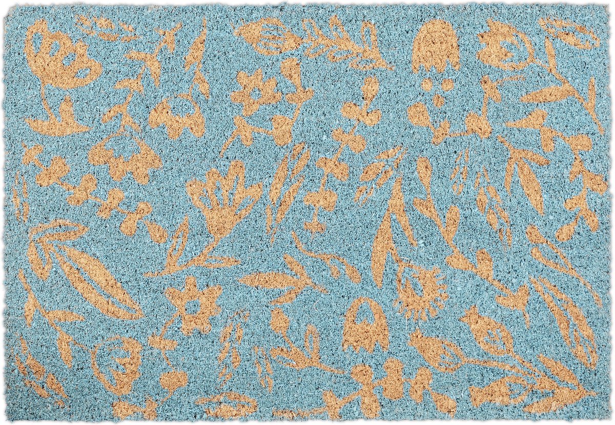 deurmat kokos - bloemen print - 40 x 60 cm - kokos - antislip - binnen - buiten