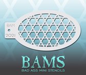 Bad Ass Stencil Nr. 2021 - BAM2021 - Schmink sjabloon - Bad Ass mini - Geschikt voor schmink en airbrush