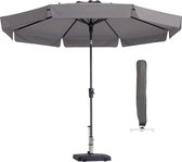 Parasol Rond Taupe 300cm met hoes | Madison Flores | Topkwaliteit kantelbare en ronde parasol