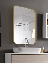 Mirrona - Star In - Rechthoekige Spiegel met Gouden Rand - Aluminium - 75 cm x 55 cm - Goud - incl. Lijst
