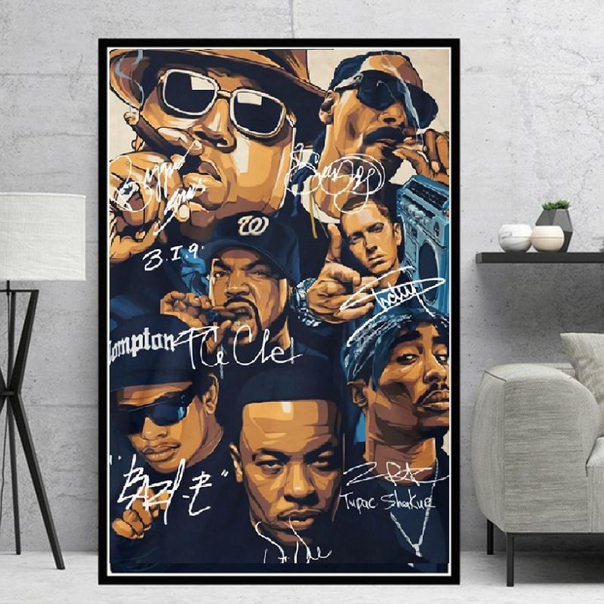 Tableau Déco Sur Toile - Représentation De 2PAC - Format 50x70 Cm - Neuf En Emballage