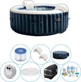 Intex - PureSpa - Jacuzzi - 216 x 71 cm - Donkerblauw - 6 Persoons - Inclusief Onderhoudsset