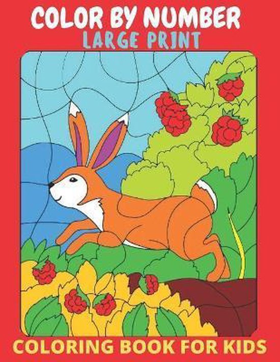 Large Print Color by Number Animals Coloring Book for Kids