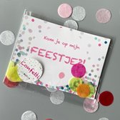 Uitnodiging kinderfeestje - roze - 10 stuks - invulkaart - meisje - confetti - Inkollors - verjaardag