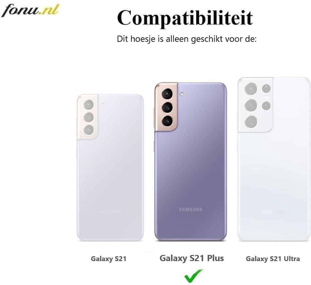 FONU Siliconen Backcase Hoesje Met Koord Geschikt Voor Samsung Galaxy S21 Plus - Groen