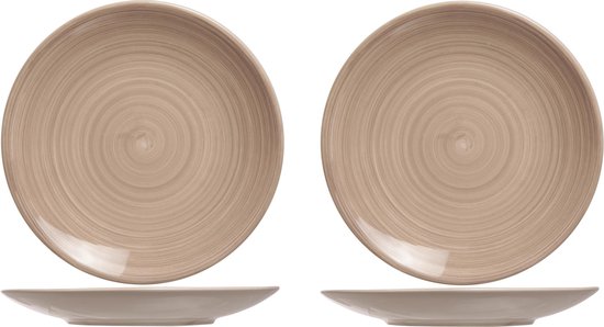 4x stuks diner borden Turbolino beige/bruin 27 cm -  Dinerbordenen