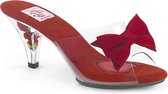 Pin Up Couture Muiltjes met hak -37 Shoes- BELLE-301BOW US 7 Rood/Transparant