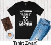 Bedrukte Tshirt Maat XXL - Monteur - Verjaardag - Automonteur - Vaderdag - Geschenk - Cadeau- Gift voor hem Kleur Zwart 2xl